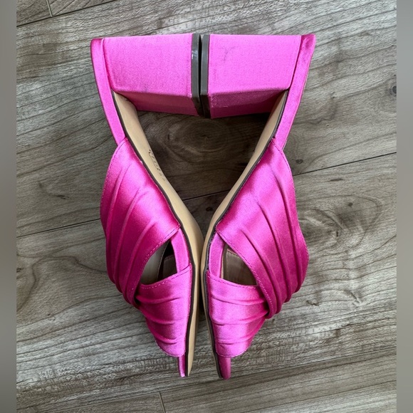 Womens Nina Nayely Satin Criss-Cross Heels in Hot Pink Size 5.5 - Picture 8 of 9